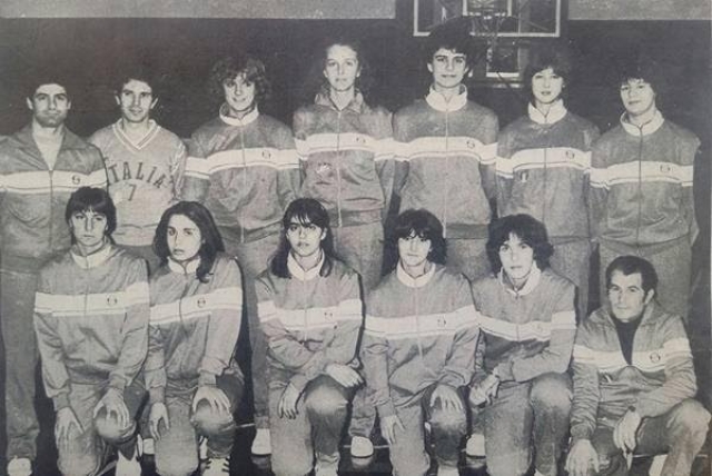 La Nazionale Italiana in occasione dei  IX Campionati Europei Juniores giocati nel 1981 a Eger in Ungheria 
